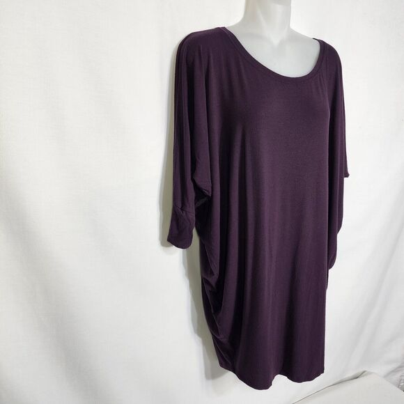41 Hawthorn Tunic Top Medium Queensland Dolman Sleeve Knit Purple 3/4 Sleeves - Picture 3 of 9